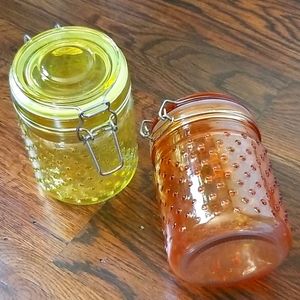 Yellow and orange jars
